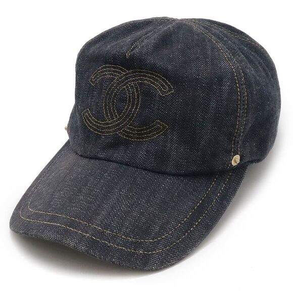 Chanel Denim Cap with Coco Mark, Blue - Picture 1 of 6